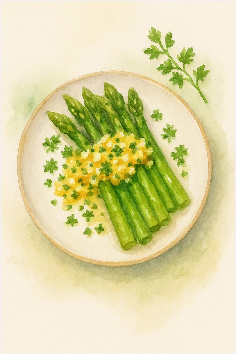 Green Asparagus with Egg Vinaigrette